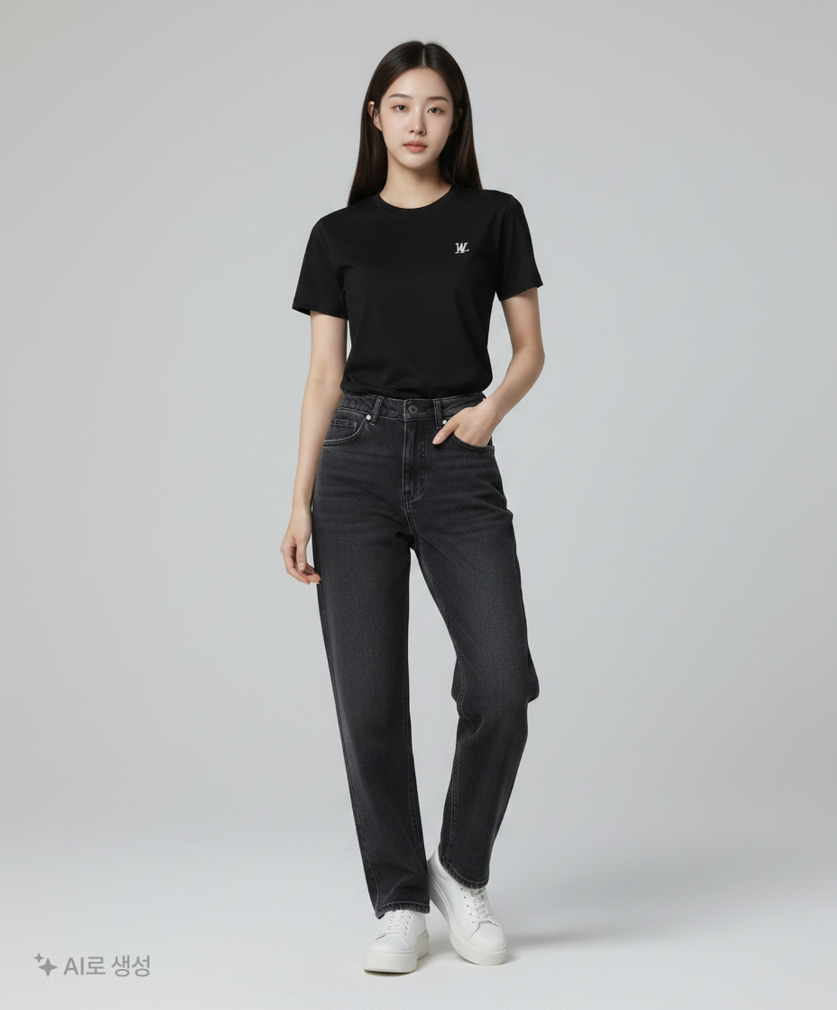 우알롱(WOOALONG) OG Basic T-shirt - BLACK S