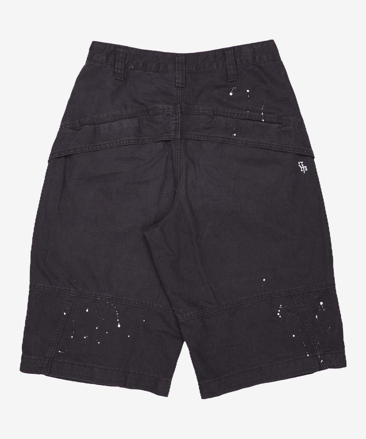 노매뉴얼(NOMANUAL) PAINTED DOUBLE KNEE SHORTS - WASHED BLACK M