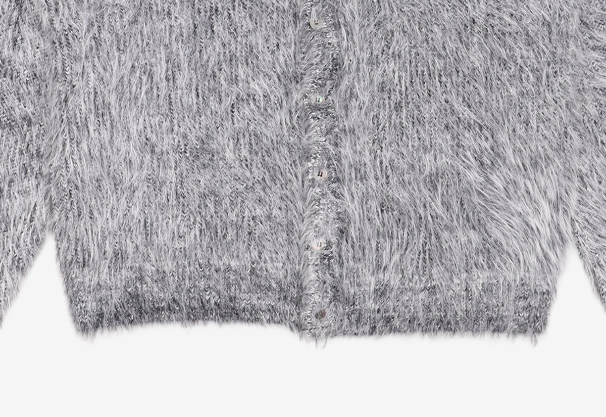 노매뉴얼(NOMANUAL) BULKY HAIRY CARDIGAN - MELANGE L