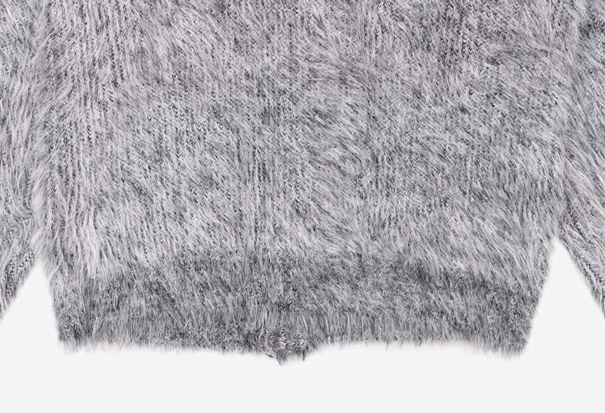 노매뉴얼(NOMANUAL) BULKY HAIRY CARDIGAN - MELANGE L