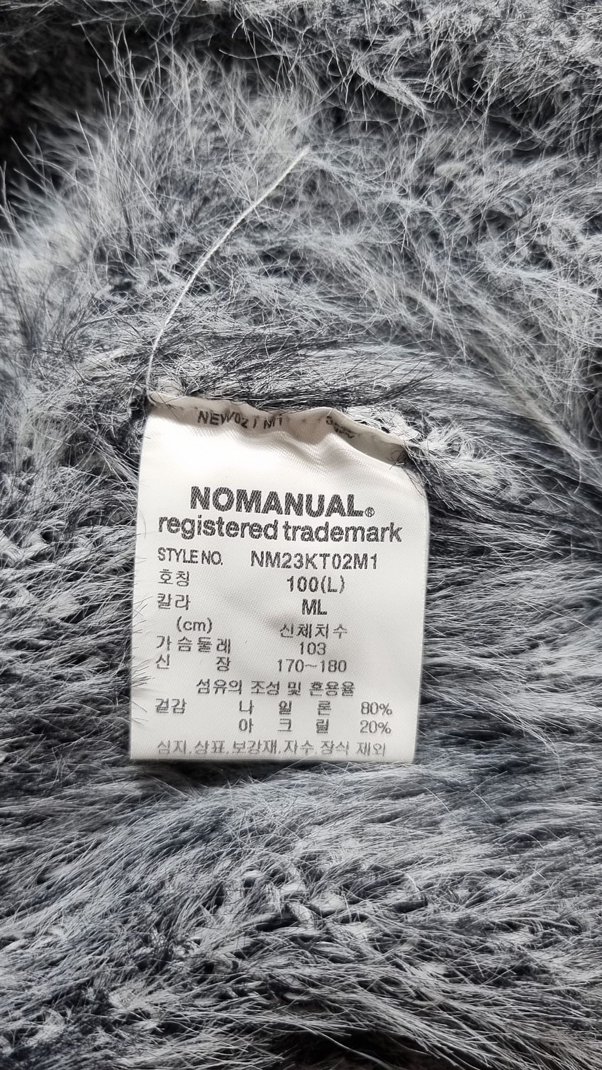 노매뉴얼(NOMANUAL) BULKY HAIRY CARDIGAN - MELANGE L