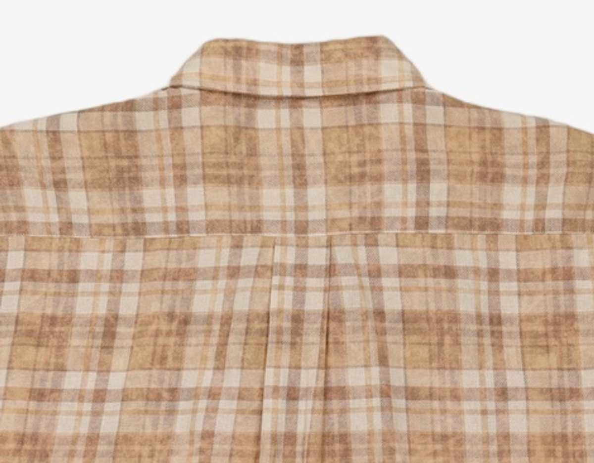 해칭룸(HATCHINGROOM) Classic Shirt Tie Dyed Check Brown 4