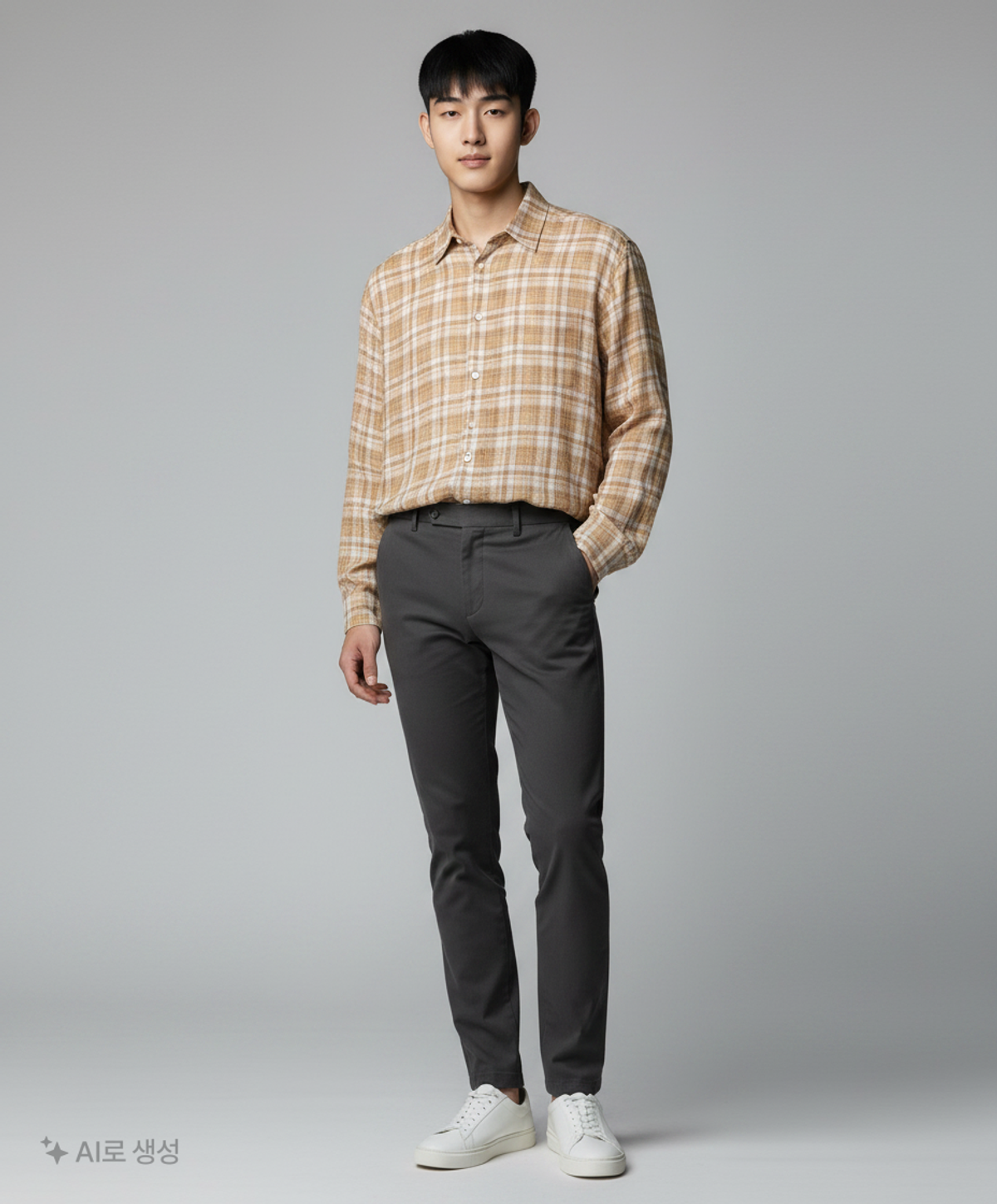 해칭룸(HATCHINGROOM) Classic Shirt Tie Dyed Check Brown 4