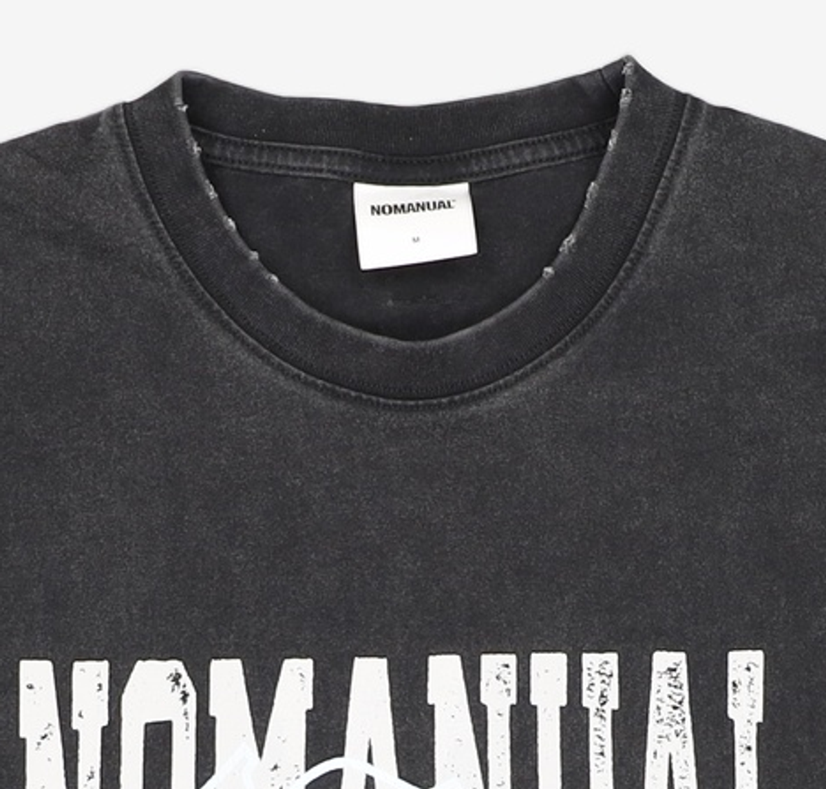 노매뉴얼(NOMANUAL) NM SKULL T-SHIRT - WASHED BLACK M