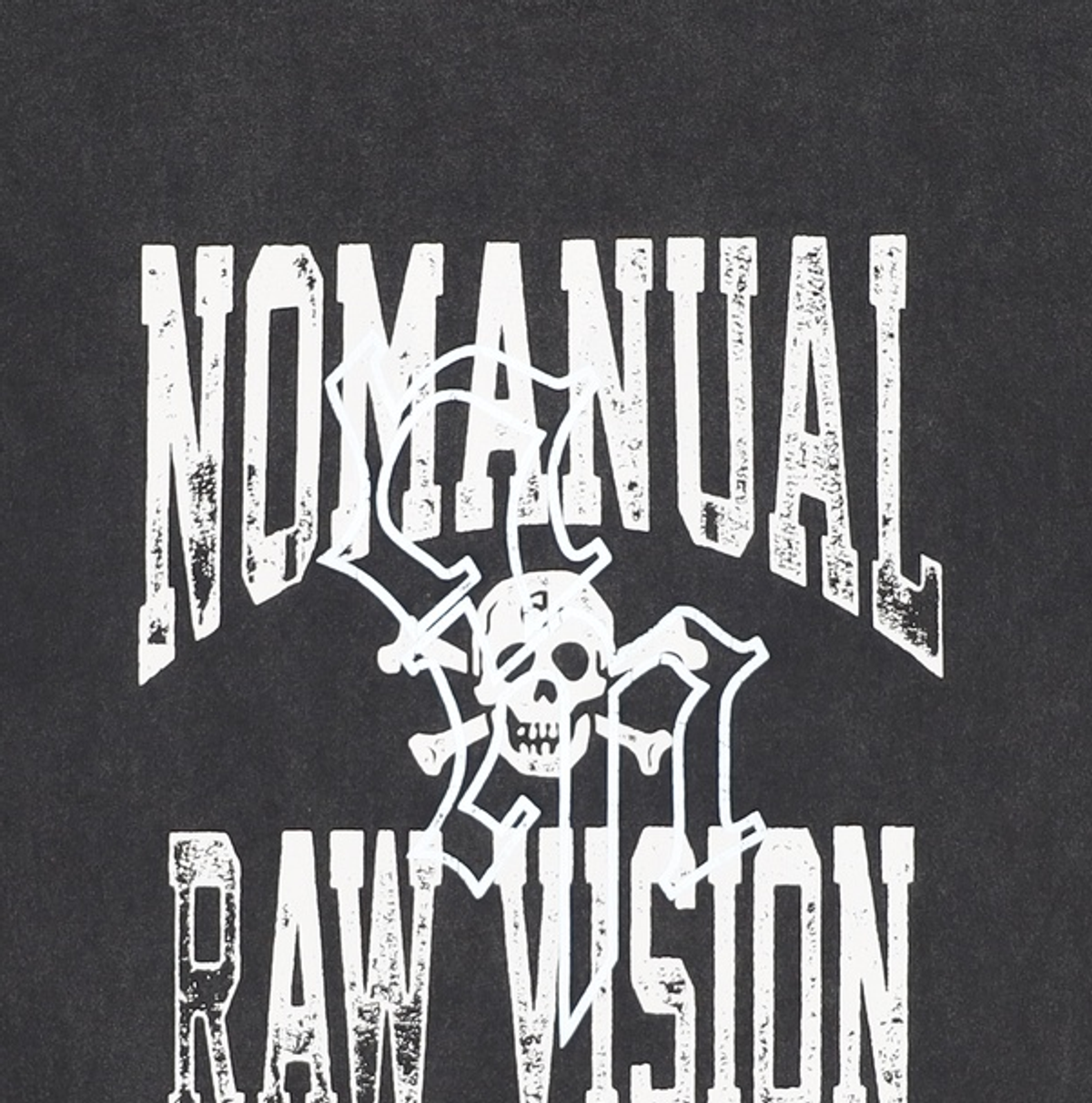 노매뉴얼(NOMANUAL) NM SKULL T-SHIRT - WASHED BLACK M