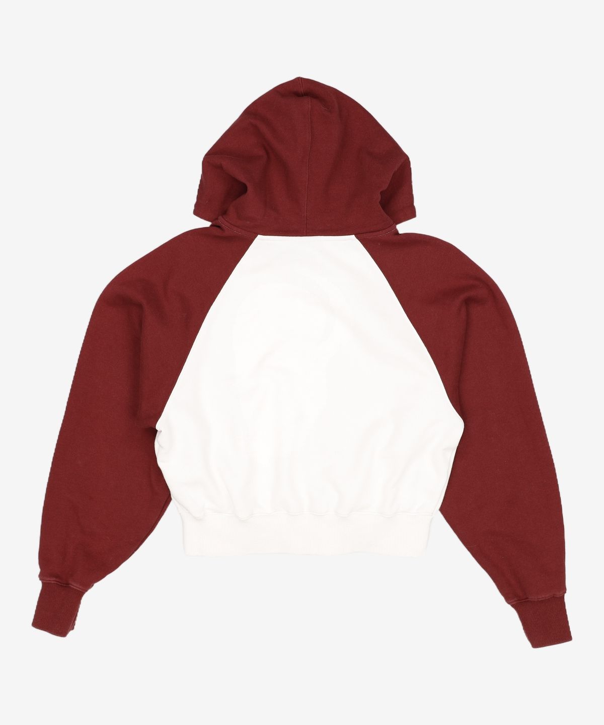 브라운브레스(BROWNBREATH) CROP RAGLAN HOODIE ZIP UP - BURGUNDY FREE