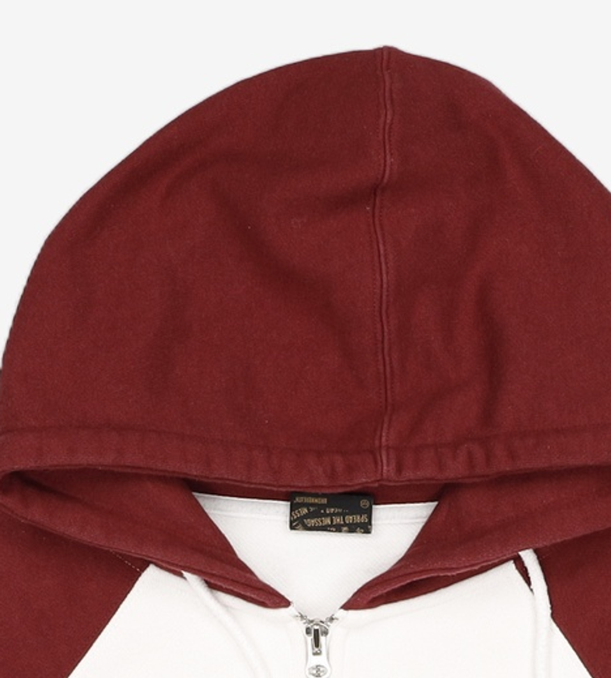 브라운브레스(BROWNBREATH) CROP RAGLAN HOODIE ZIP UP - BURGUNDY FREE