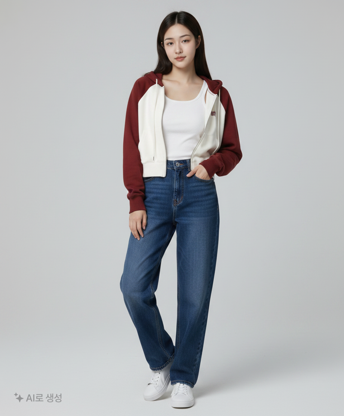 브라운브레스(BROWNBREATH) CROP RAGLAN HOODIE ZIP UP - BURGUNDY FREE