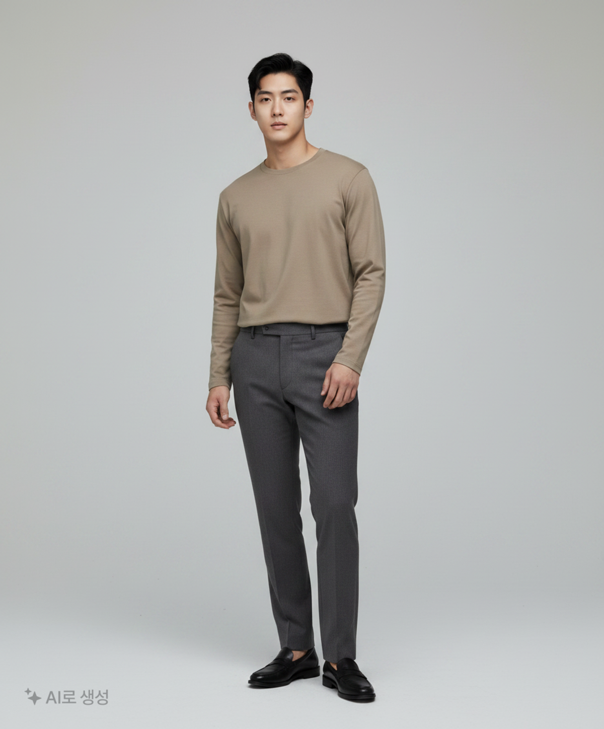 무신사 스탠다드(MUSINSA STANDARD) 폰테 롱 슬리브 크루 넥 티셔츠 [더스티 베이지] S