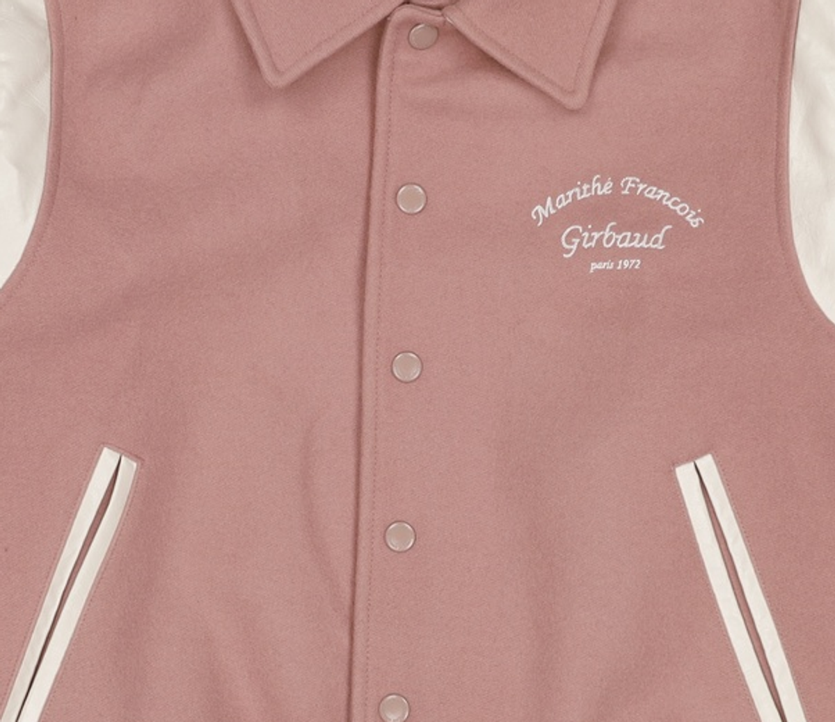 마리떼 프랑소와 저버(MARITHÉ + FRANҪOIS GIRBAUD) CHAIN LOGO VARSITY JACKET pink S
