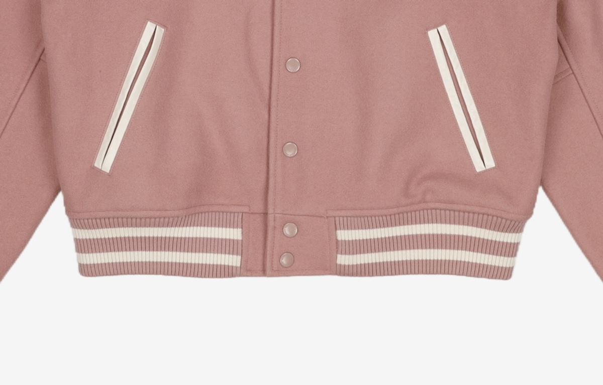 마리떼 프랑소와 저버(MARITHÉ + FRANҪOIS GIRBAUD) CHAIN LOGO VARSITY JACKET pink S