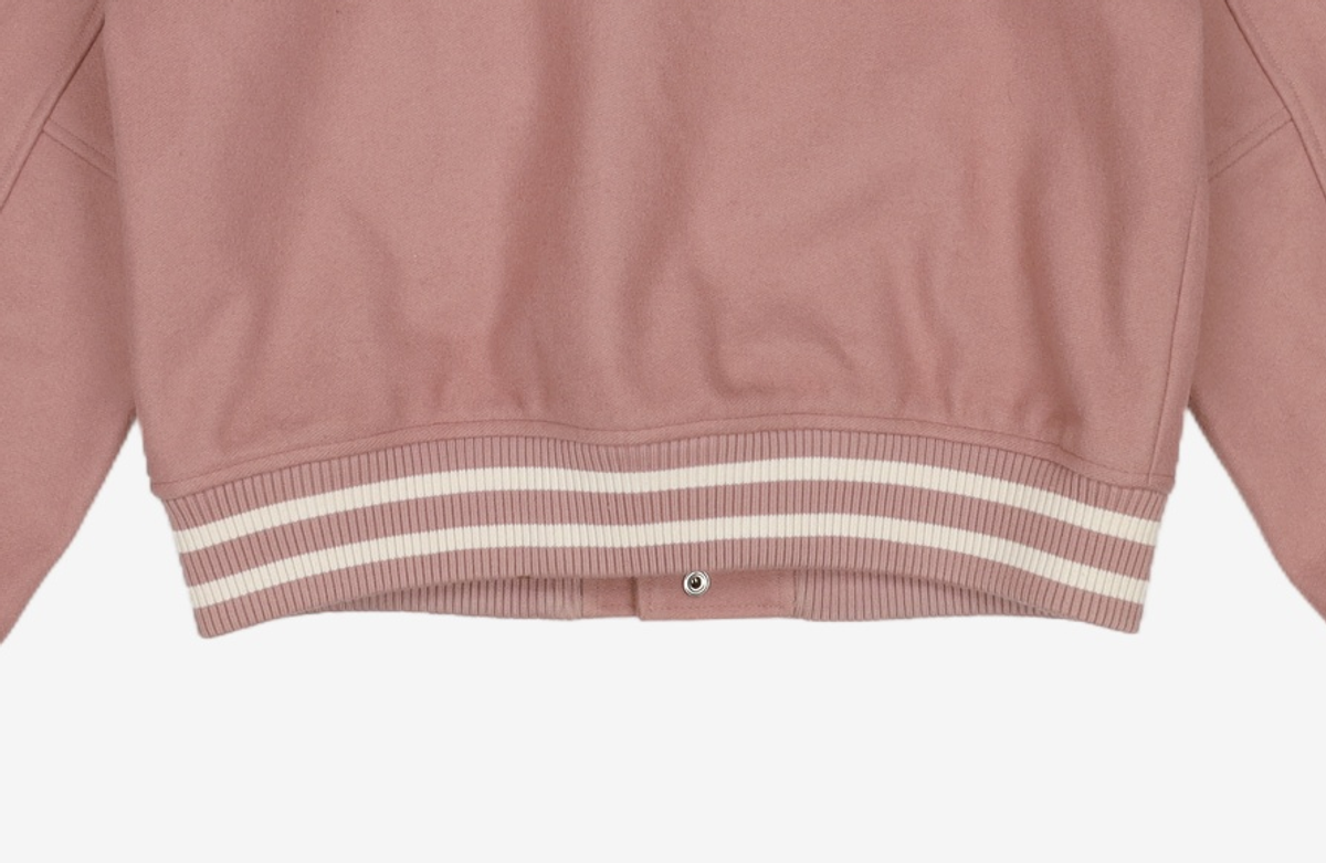 마리떼 프랑소와 저버(MARITHÉ + FRANҪOIS GIRBAUD) CHAIN LOGO VARSITY JACKET pink S