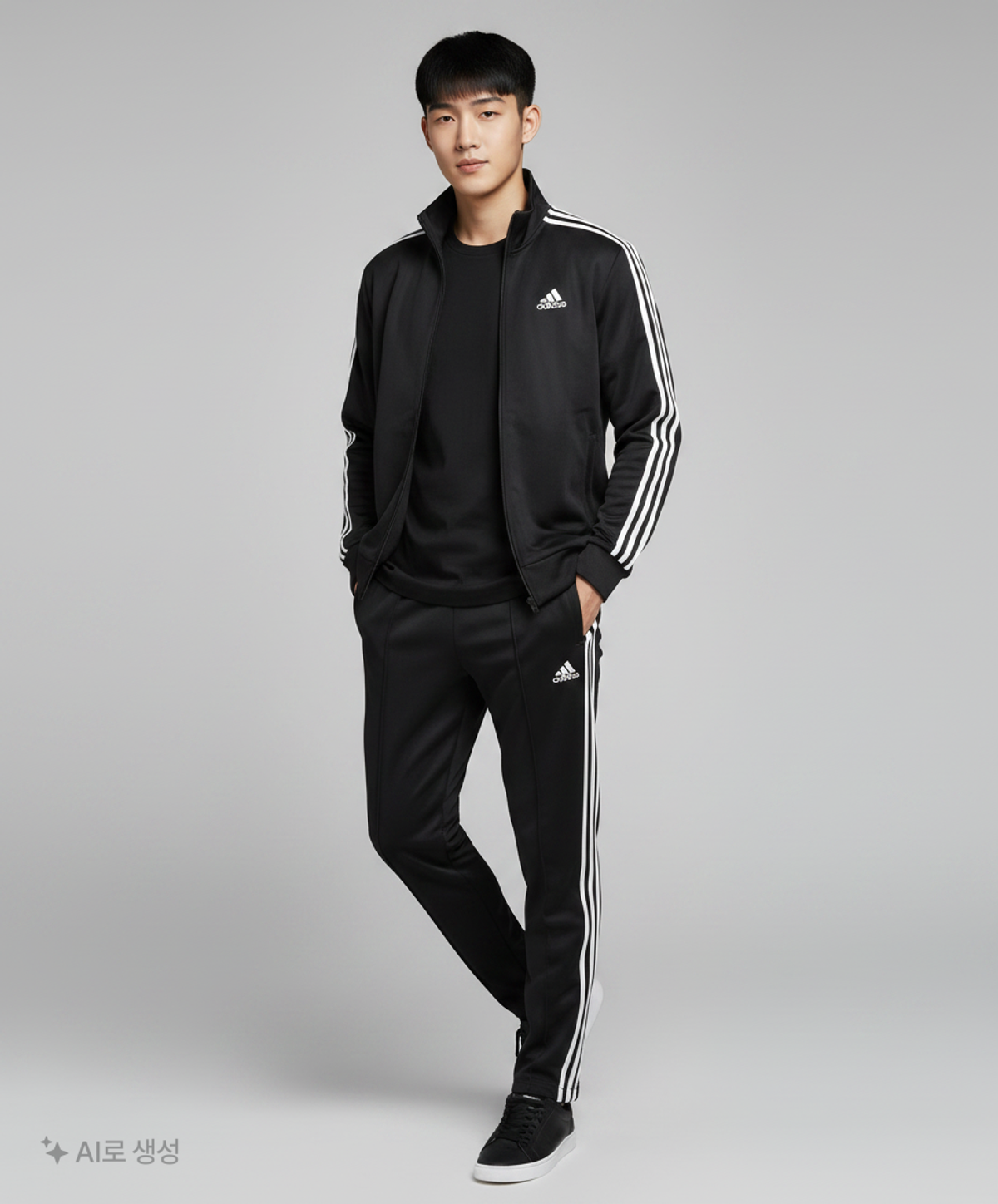 아디다스(ADIDAS) 3S 트랙수트 세트 - 블랙 / GK9651 M