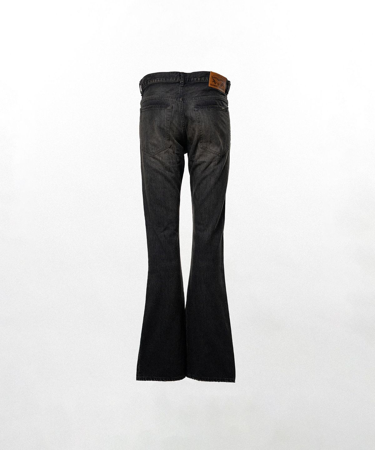 카미야(KAMIYA) Distressed Slim Bootcut Denim Pants - BLACK