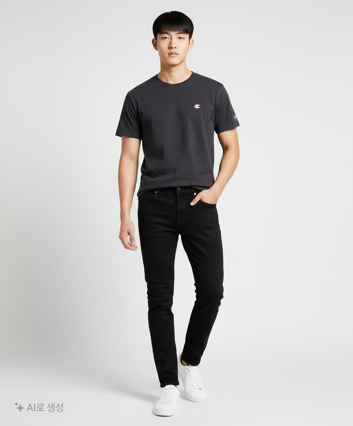 챔피온(CHAMPION) [ASIA] 쇼트슬리브 티셔츠 (BLACK) CKTS1E326BK M