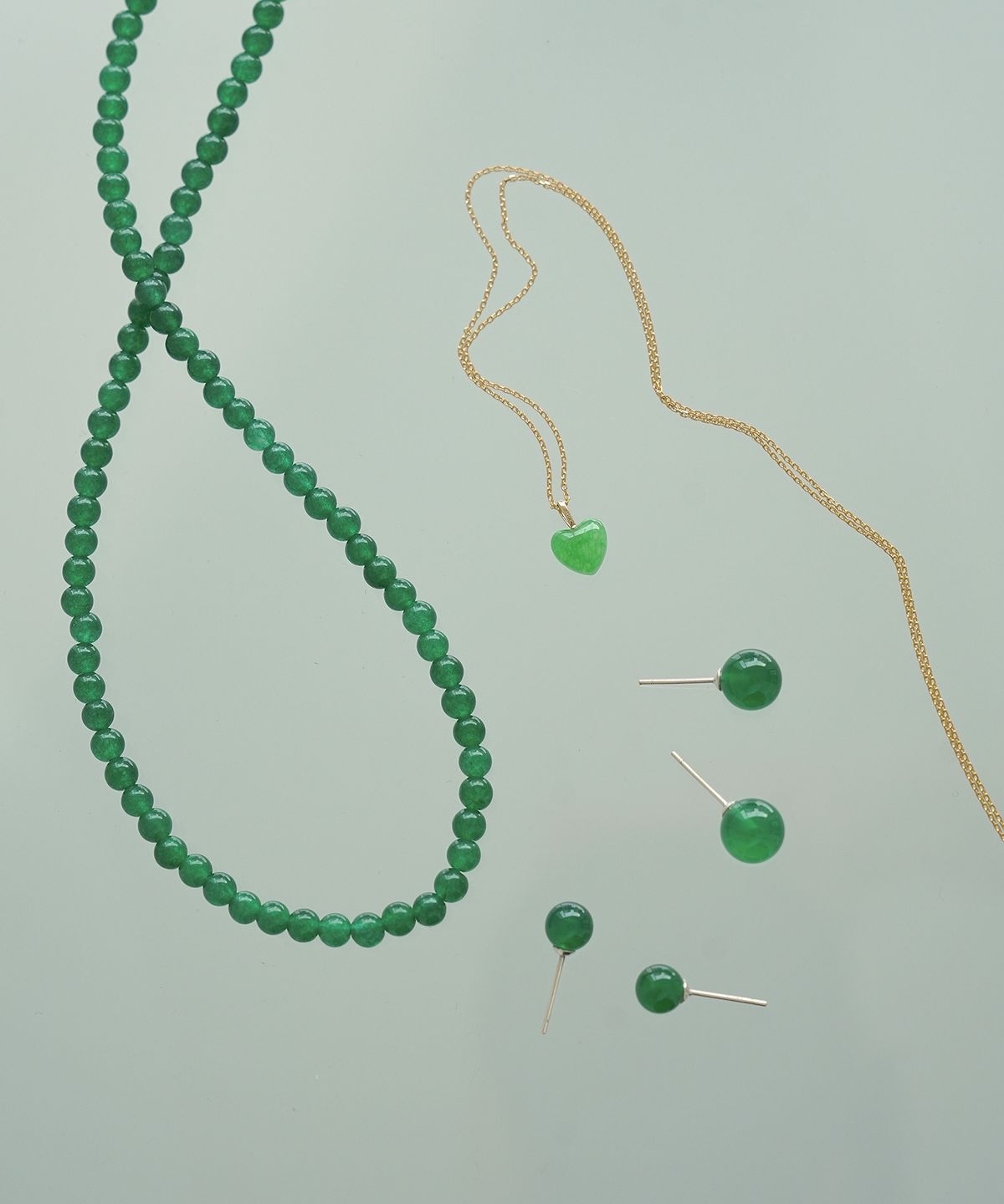 모던라이크(MODERN LIKE) [ Silver 925 ] 그린 오닉스 진주 귀걸이 6mm