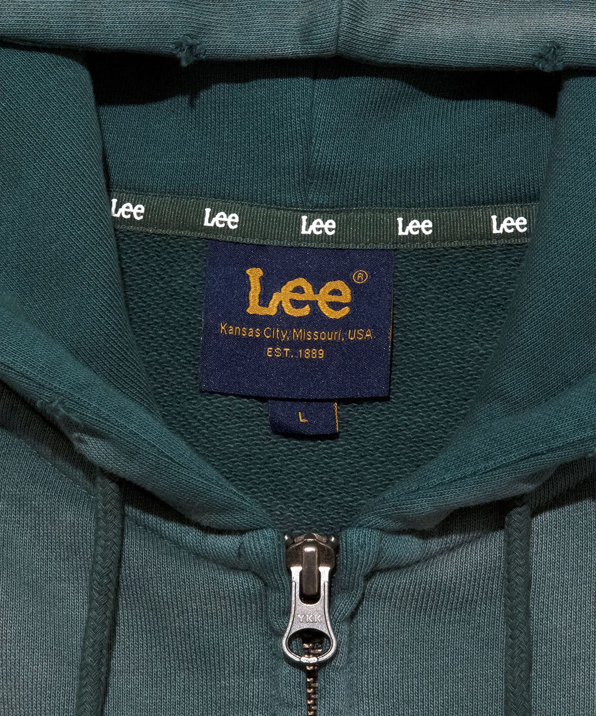 리(LEE) 페인티드 다잉 후드 집업 그린