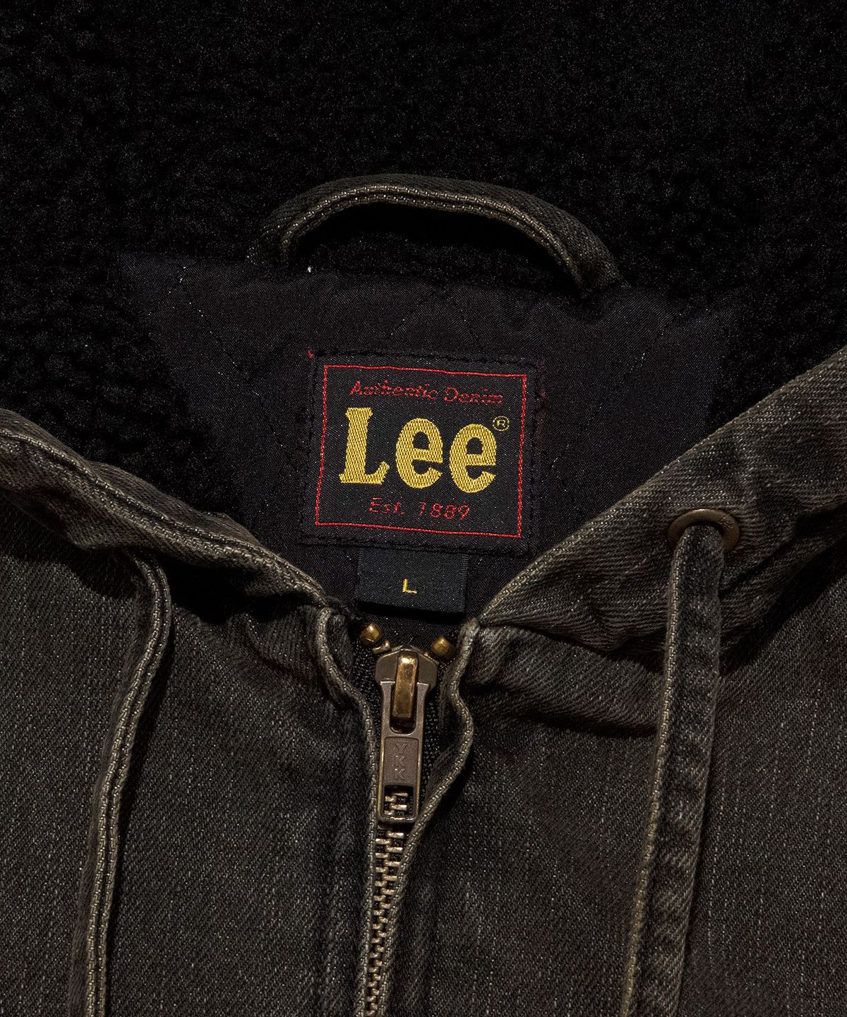 리(LEE) 보아 데님 후드 점퍼 블랙