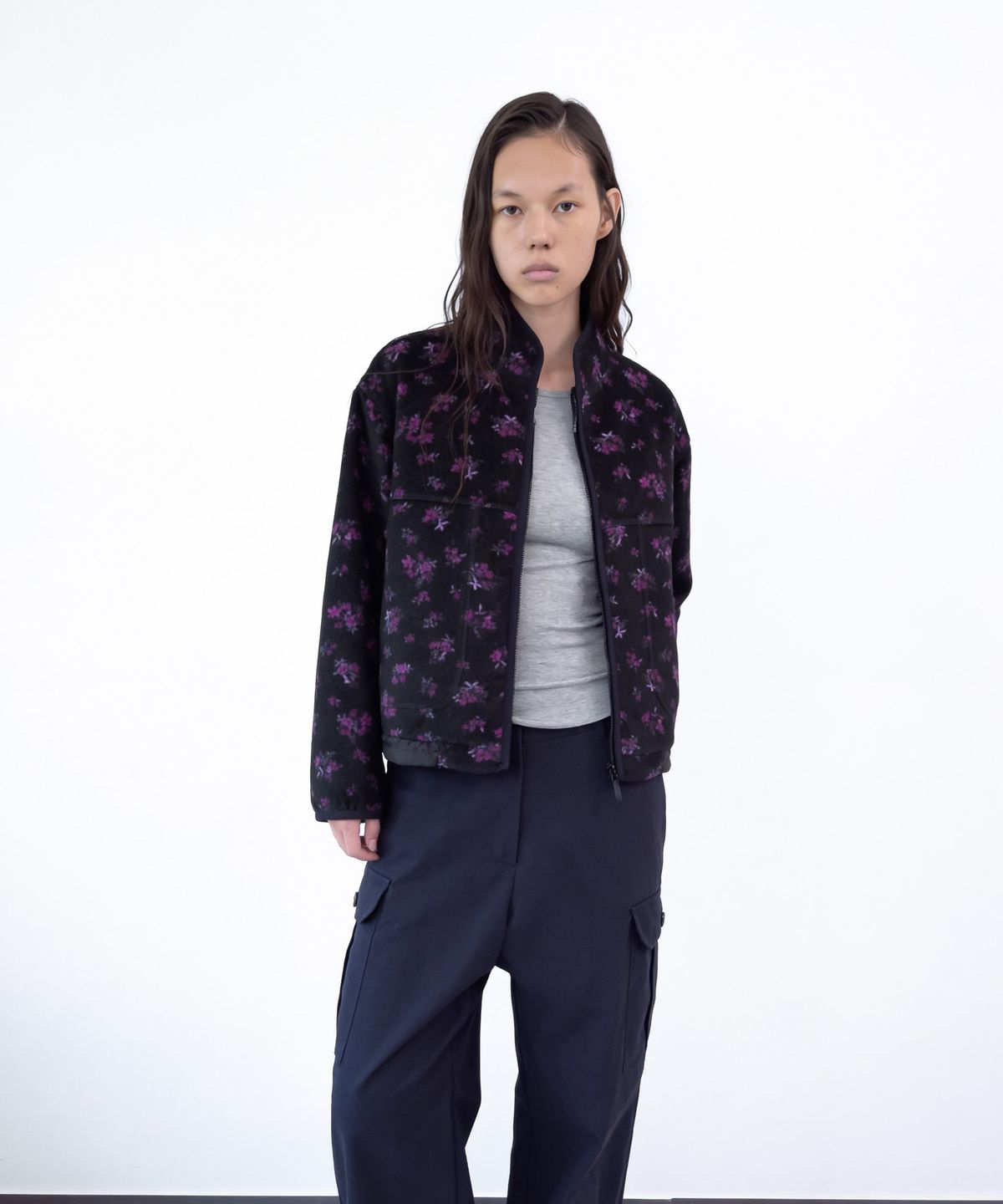 더블씬(DOUBLE SEEN) 플라워 후리스 자켓