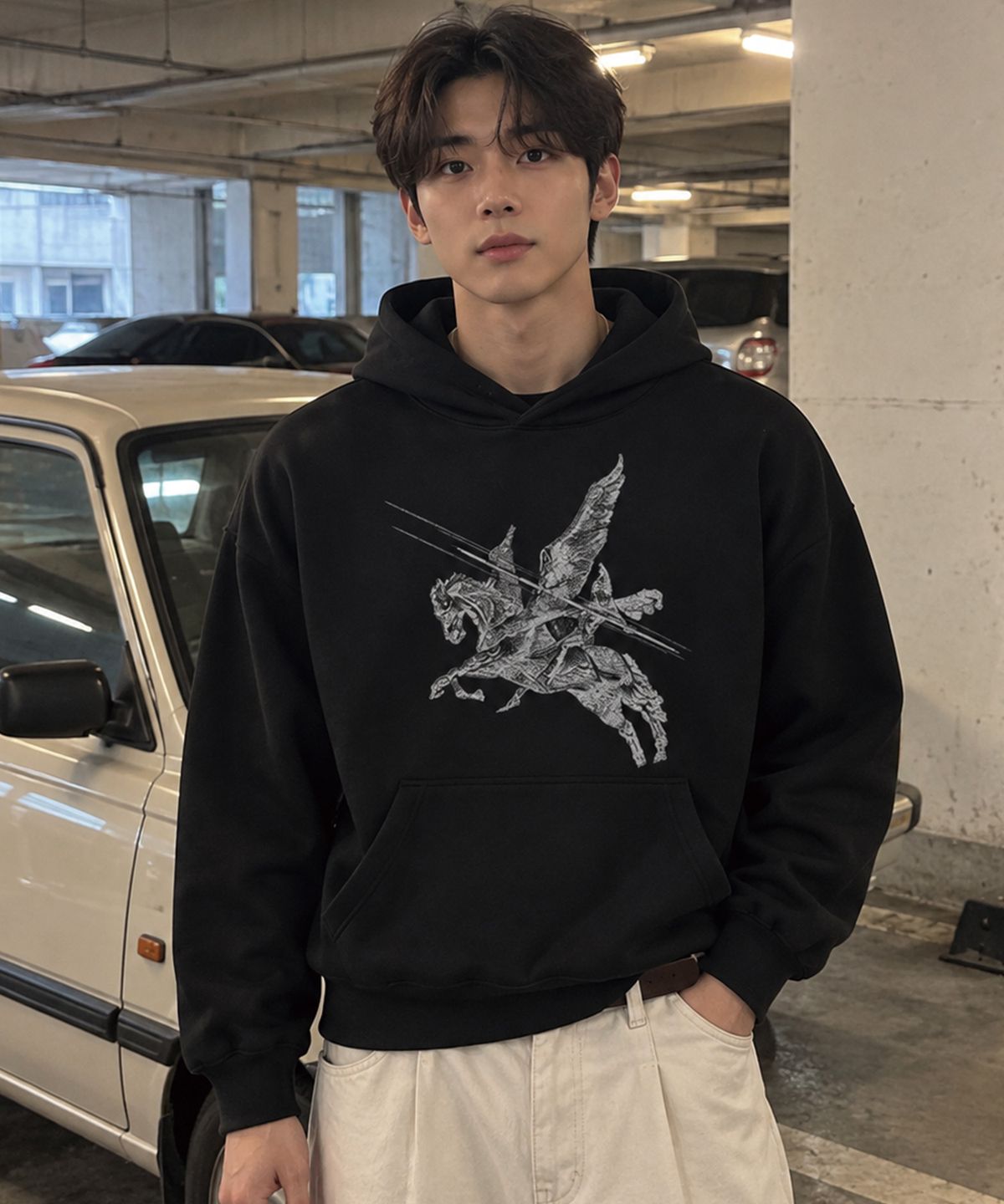 아르벤클럽(ARVEN CLUB) 크리스탈 윙 후드티셔츠