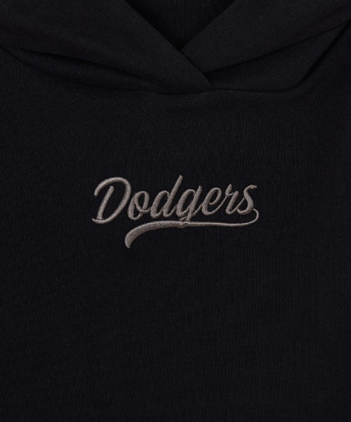 엠엘비(MLB) 여성 베이직 레터링 크롭 후드티 LA (Black)