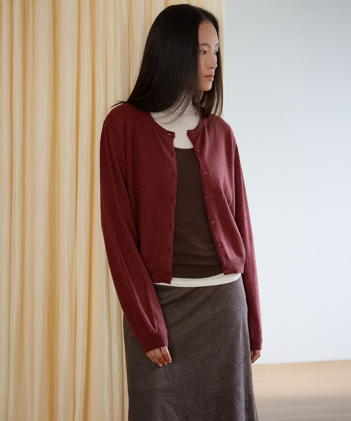 오어서울(AURE SEOUL) 울 소프트 라운드 가디건[4Colors]
