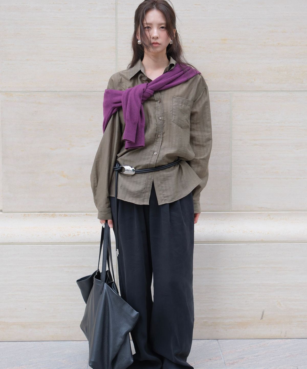 올유니(ALLUNEE) Marron Shirts_Ash Khaki