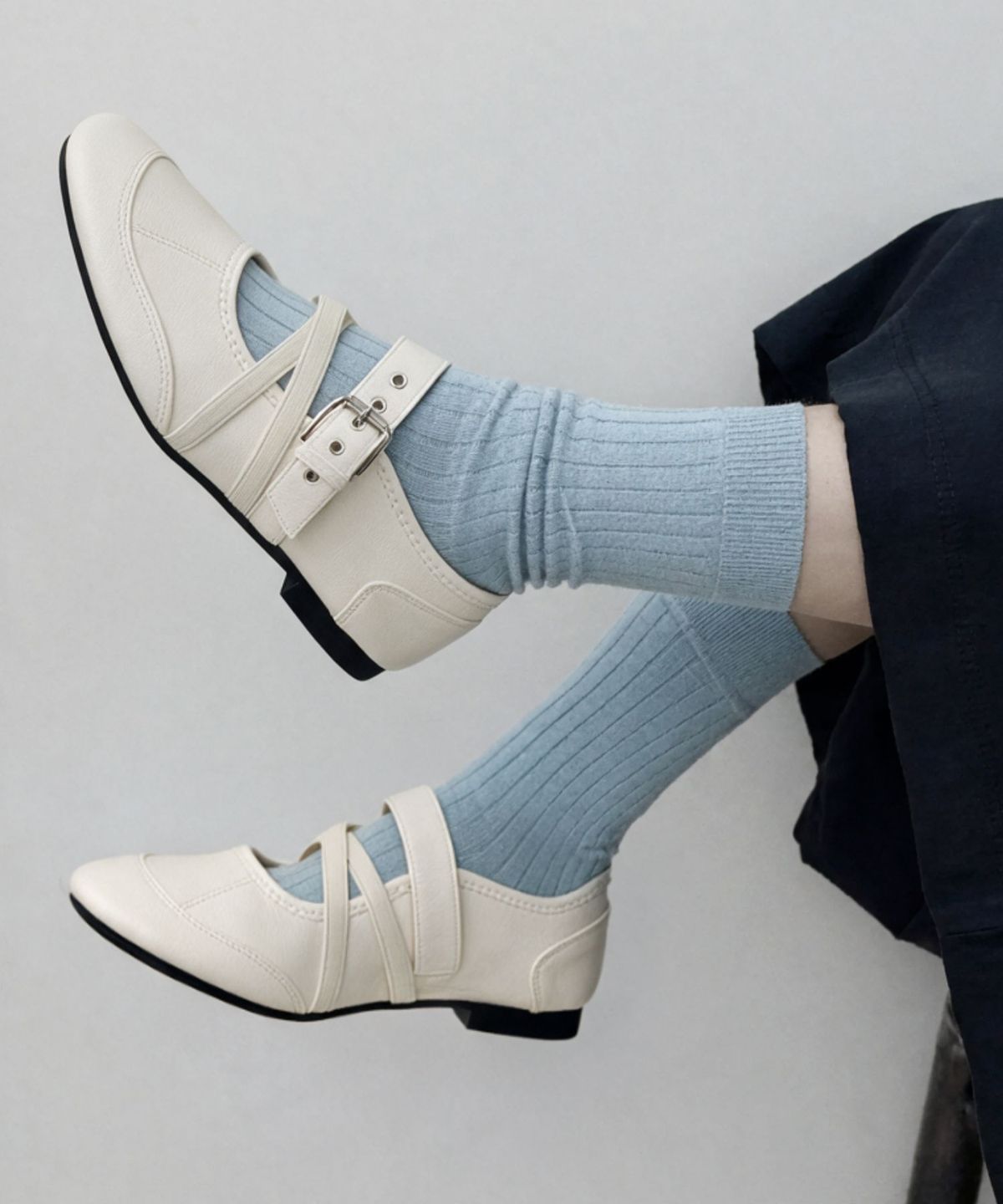 스퍼(SPUR) X-Strap Belted Ballet Flat 벨티드 스트랩 플랫 2cm -WA9002 (3color)