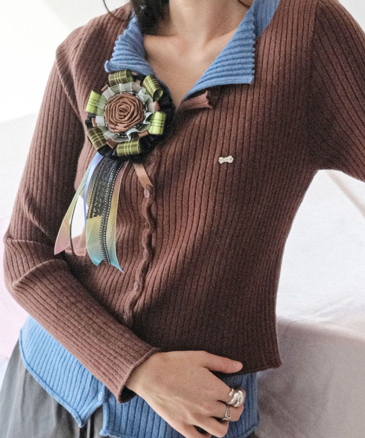 쿨키튼(KOOLKITTEN) Rosette Ribbon Corsage Brooch 6colors