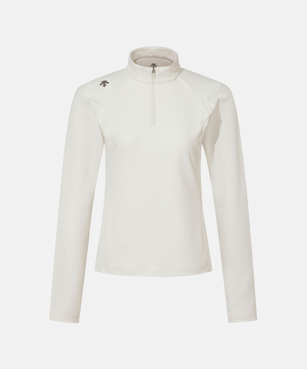 데상트(DESCENTE) 여성 약기모 하프집 슬림핏 긴팔 티셔츠 아이보리 SR322PTL83