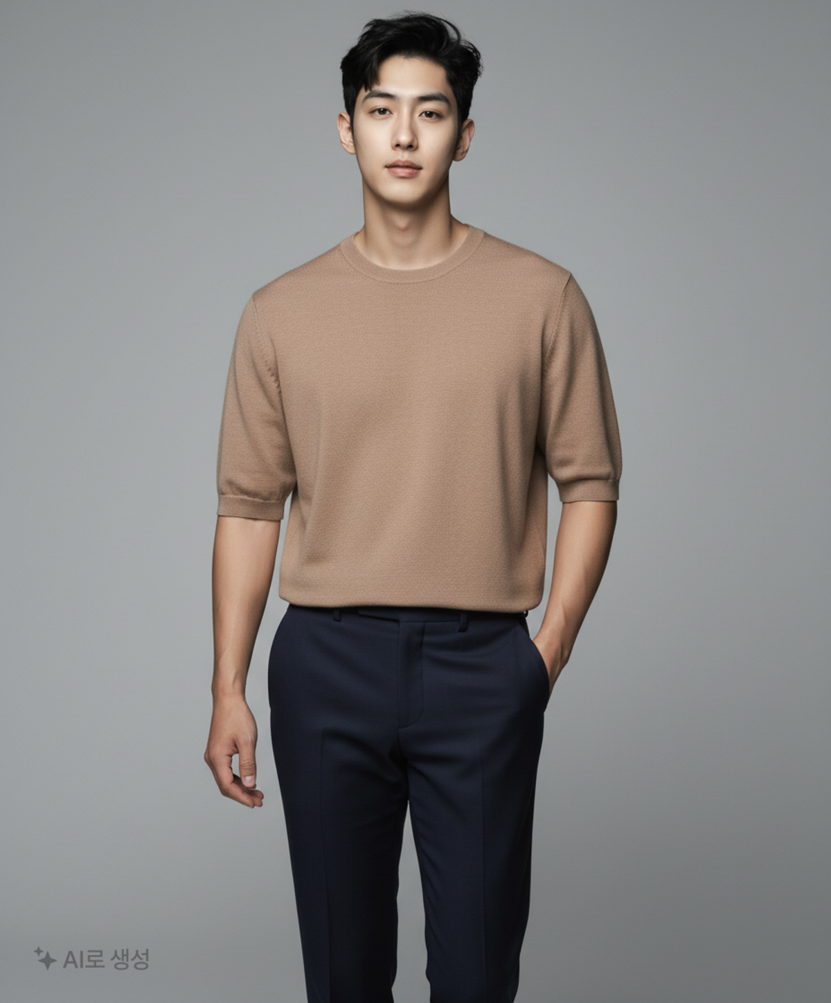 더니트컴퍼니(THEKNITCOMPANY) 코튼 캐시미어 크루넥 니트 [모카] XL