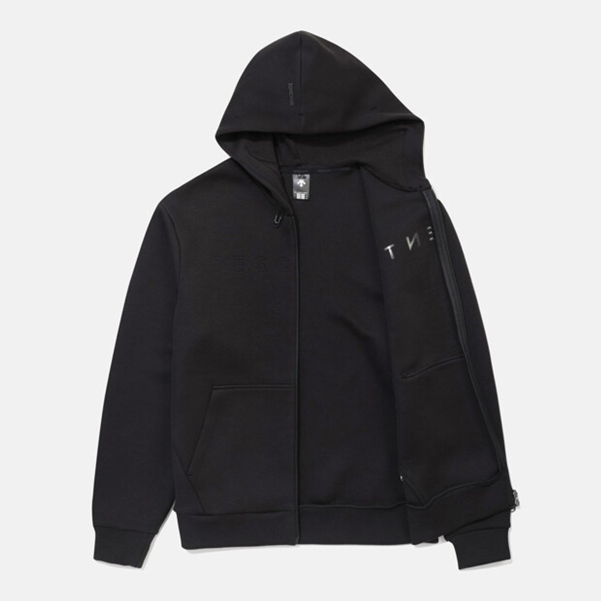 데상트(DESCENTE) 남성 에어로플리스 오버핏 트레이닝 자켓 블랙 SR421UFTO5