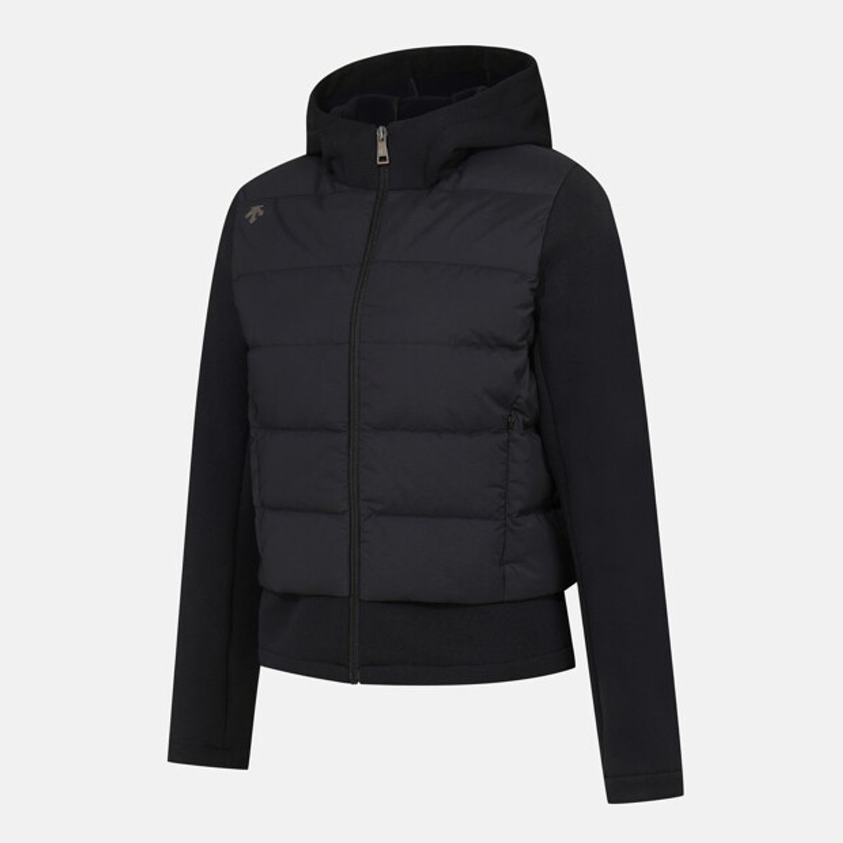 데상트(DESCENTE) 여성 경량 기모 덕다운 하이브리드 자켓 블랙 SR322PFT91