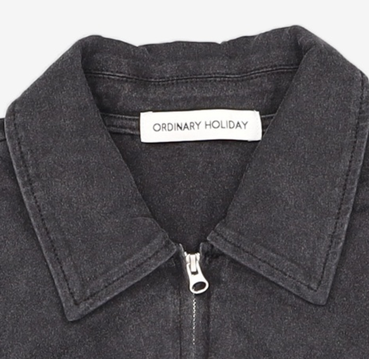 오디너리 홀리데이(ORDINARY HOLIDAY) WASHING SHIRRING ZIP UP SHIRT [CHARCOAL] FREE