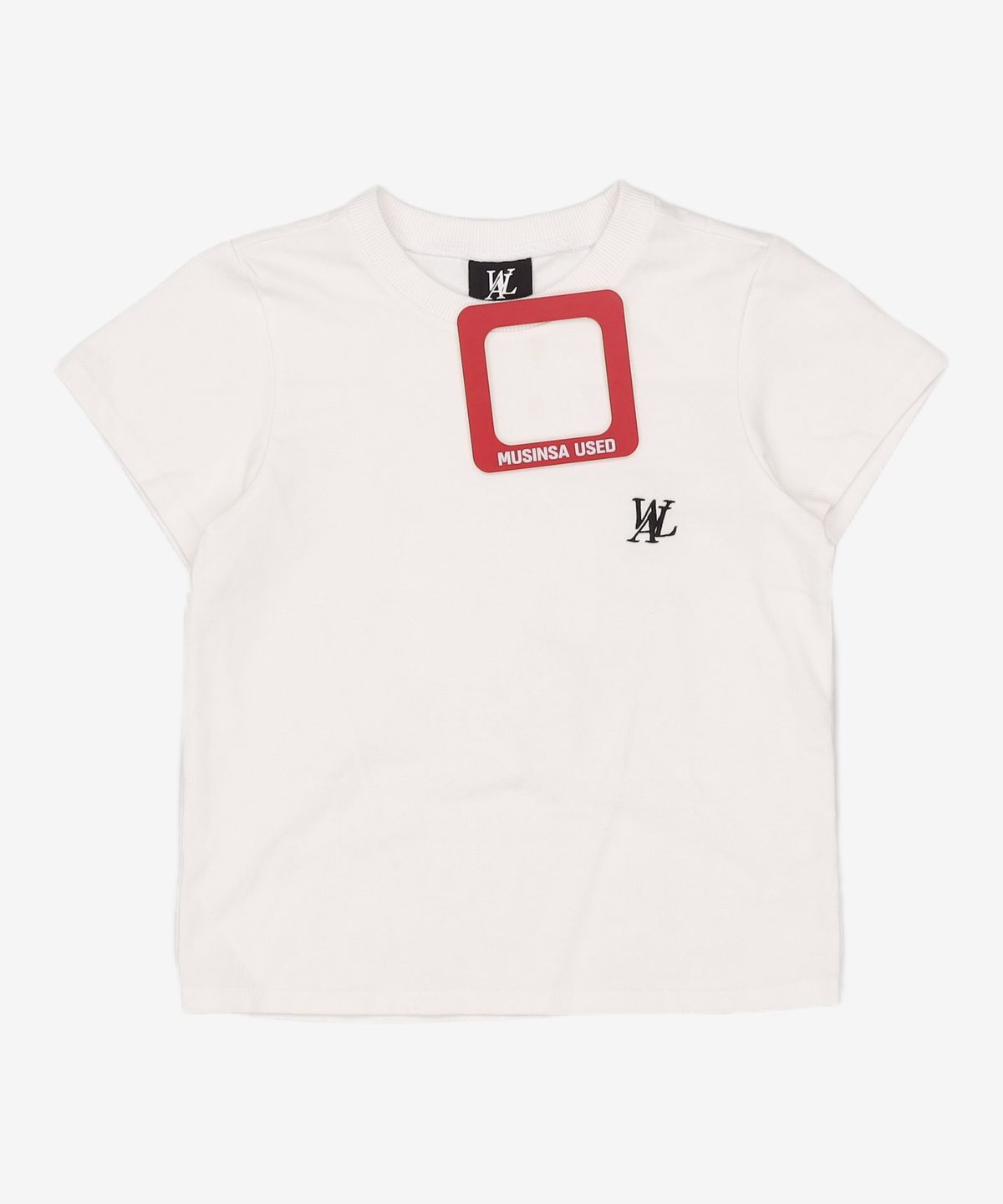 우알롱(WOOALONG) Signature soft slim line T-shirt - WHITE S
