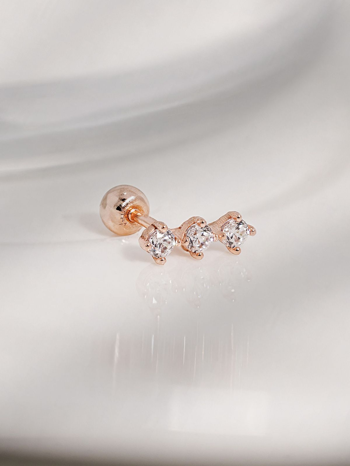 미니멀피어싱(MINIMALPIERCING) 14K 밸런스 트리오 피어싱 귀걸이
