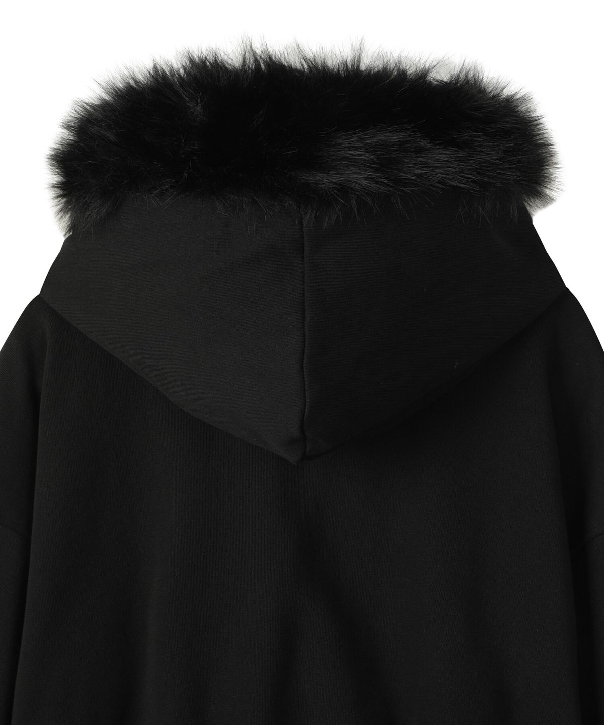 버커루(BUCKAROO) 여성 퍼 스웨트 크롭 후드 집업 블랙