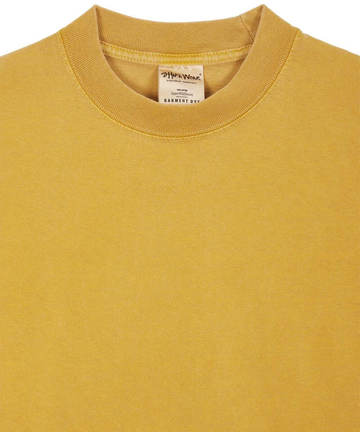 샤카웨어(SHAKA WEAR) 7.5oz 맥스 헤비웨이트 가먼트 다이드 티셔츠 Mustard