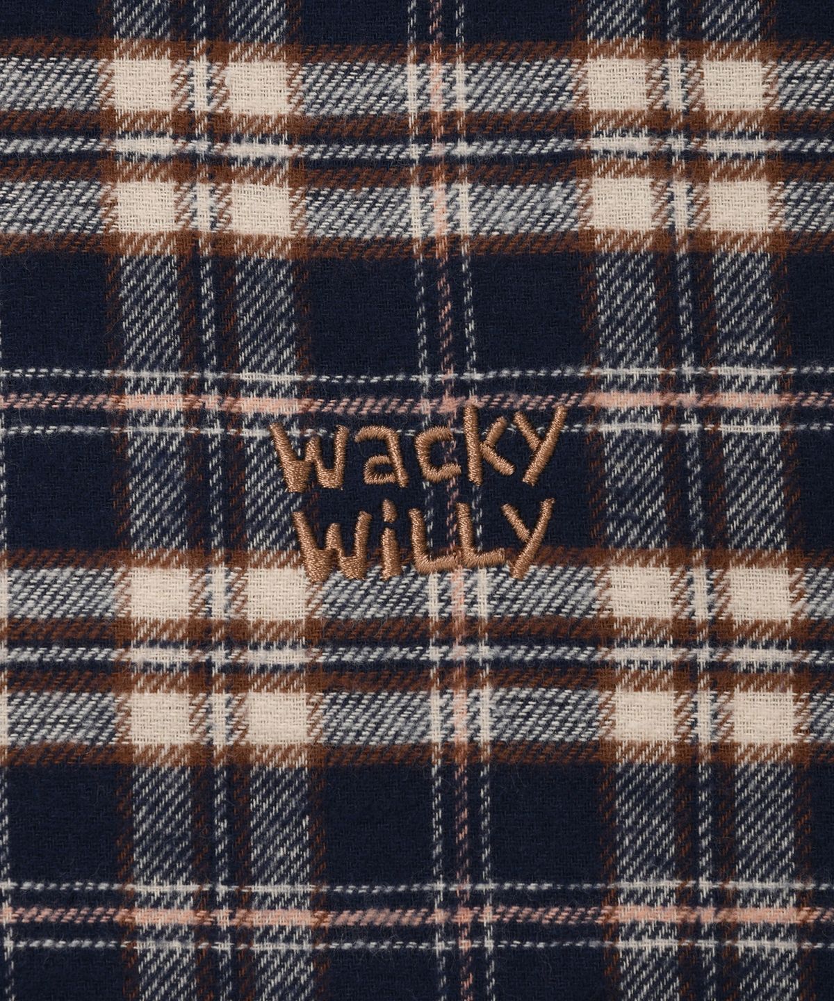 와키윌리(WACKY WILLY) 플라넬 빅 체크 셔츠 다크 블루