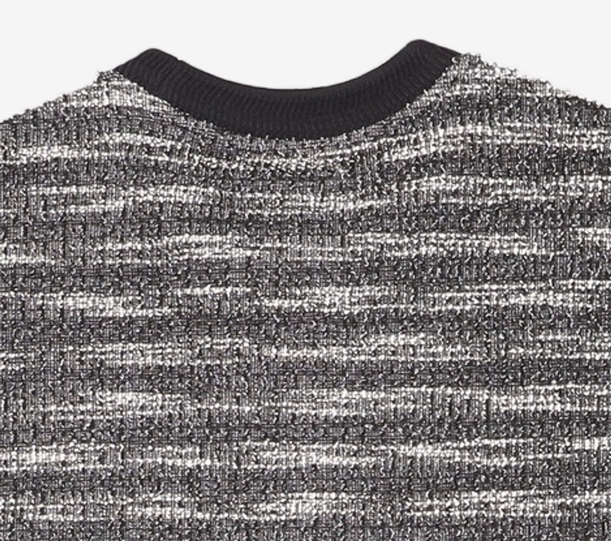 메종미네드(MAISON MINED) [2STYLE] MIXED BOUCLE KNIT HALF SLEEVE BLACK M