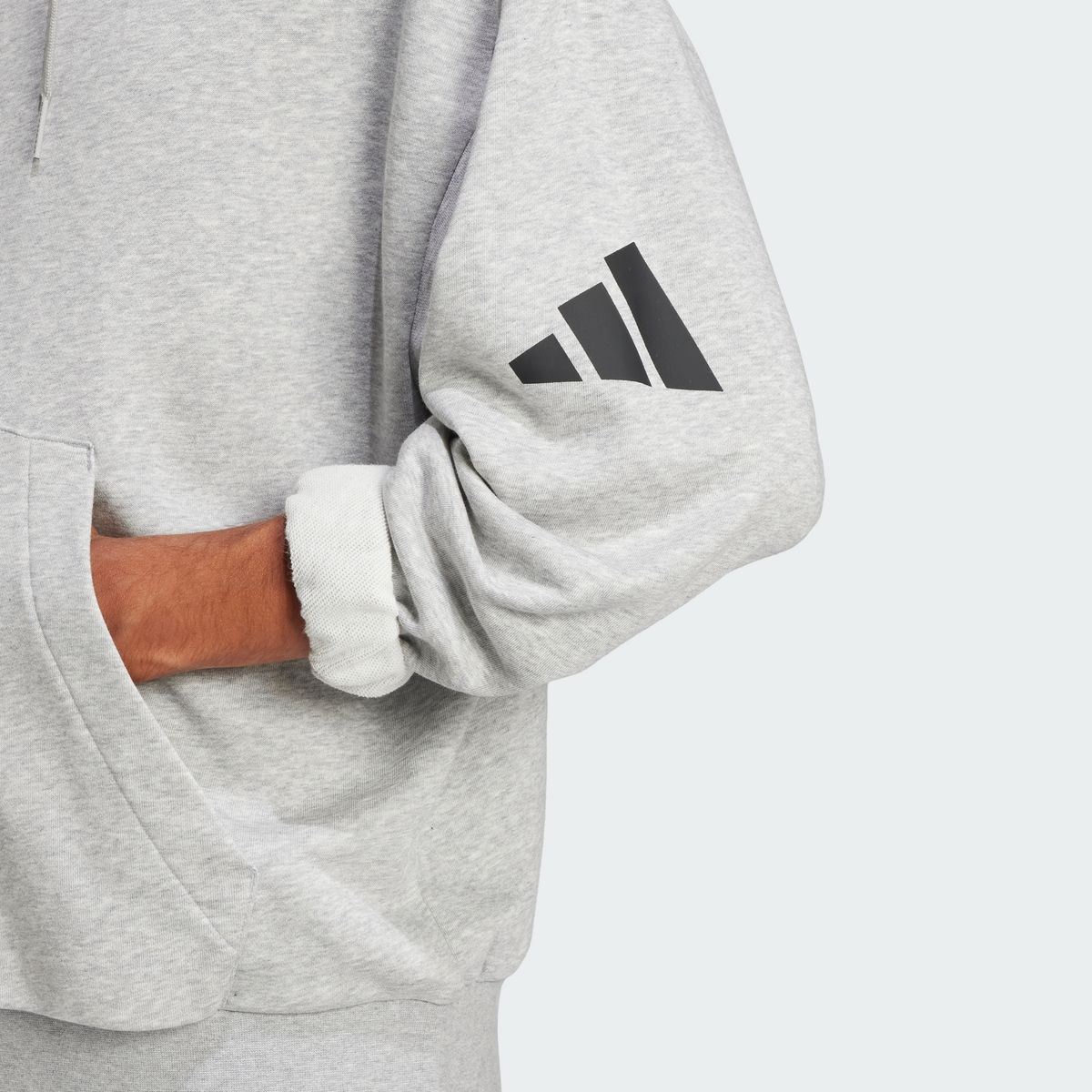 아디다스(ADIDAS) 에센셜 루즈 핏 3바 로고 프렌치 테리 후디 JF3591