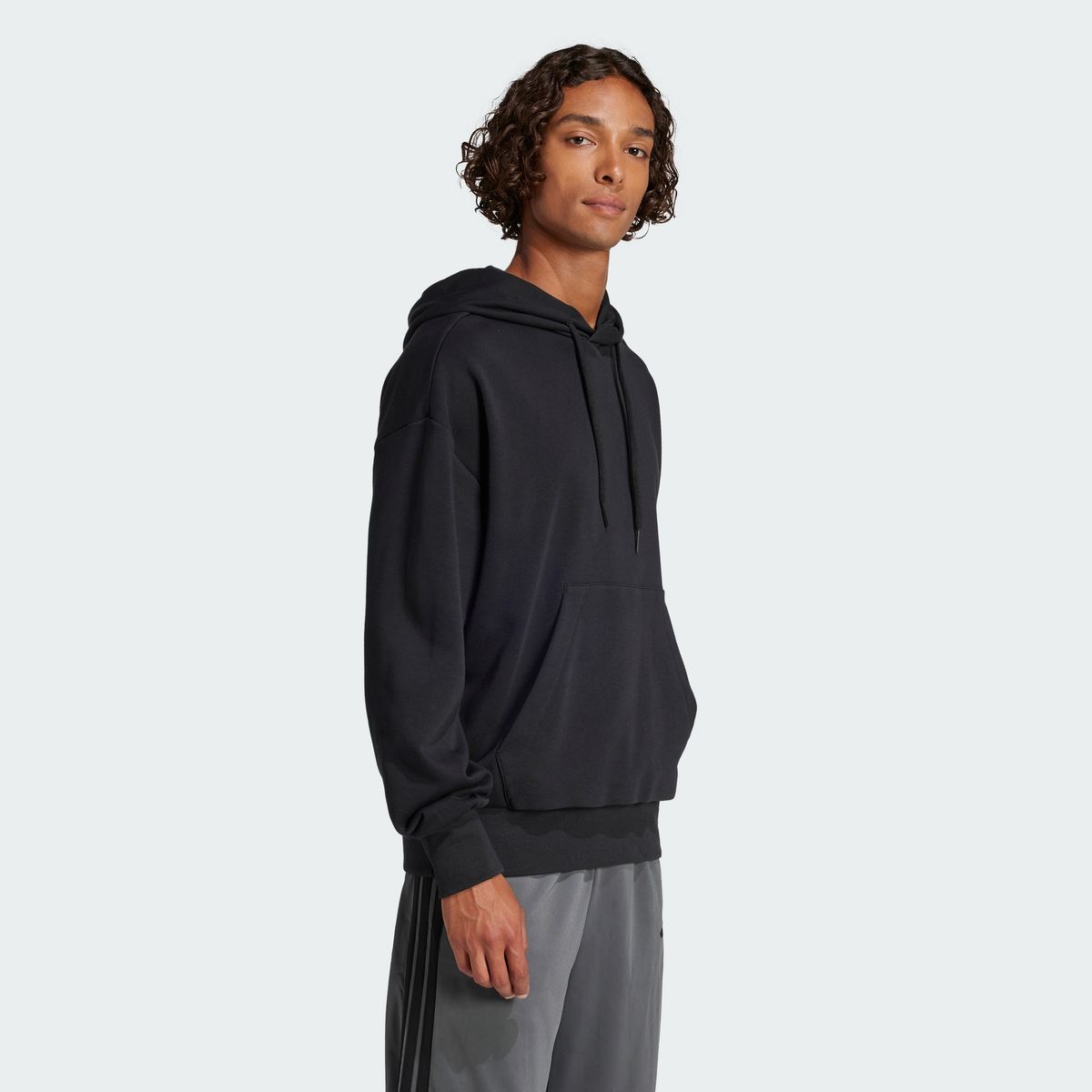 아디다스(ADIDAS) 에센셜 루즈 핏 3바 로고 프렌치 테리 후디 JF3587