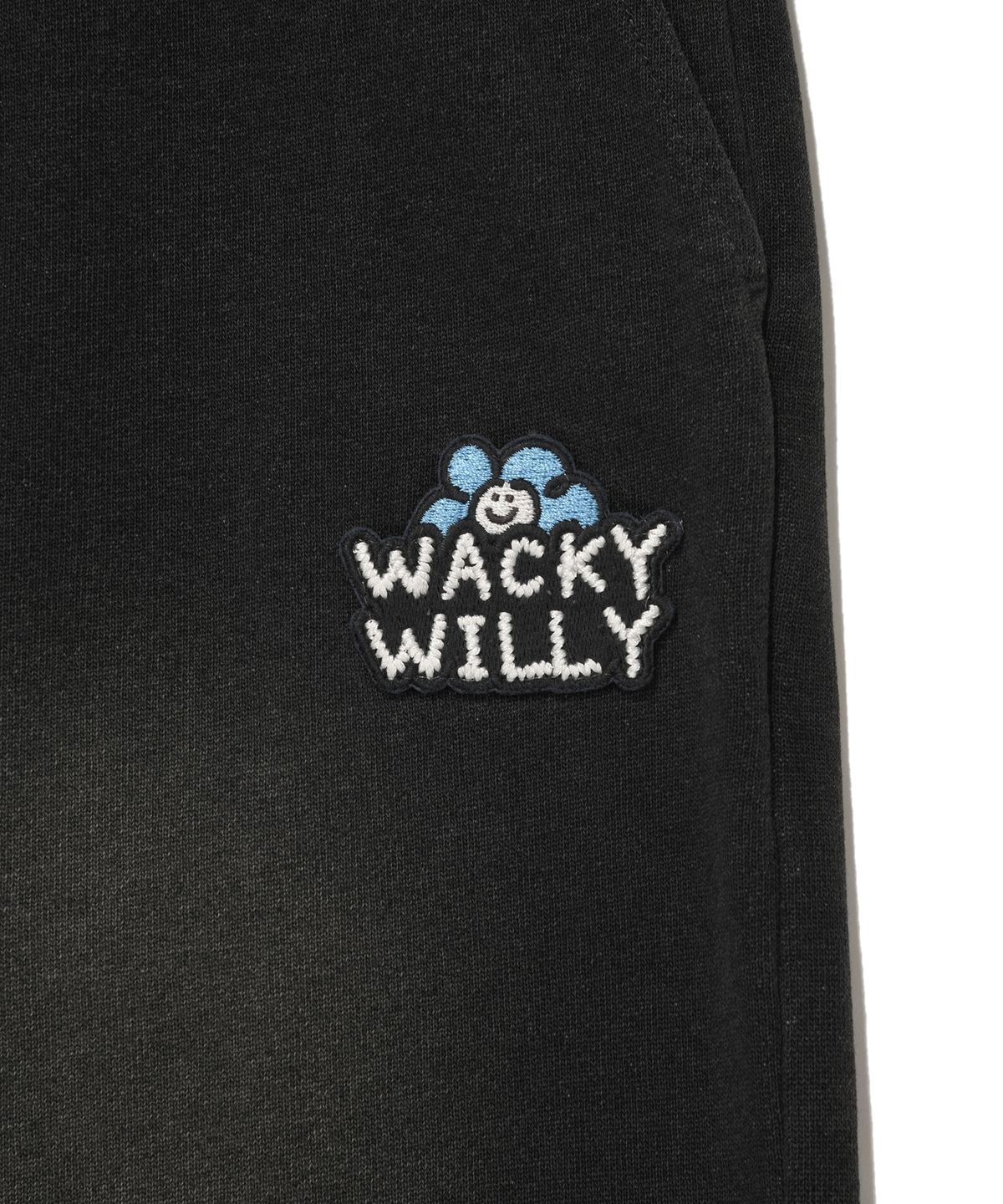 와키윌리(WACKY WILLY) 우먼스 데님워싱 와이드 스웻팬츠 그레이