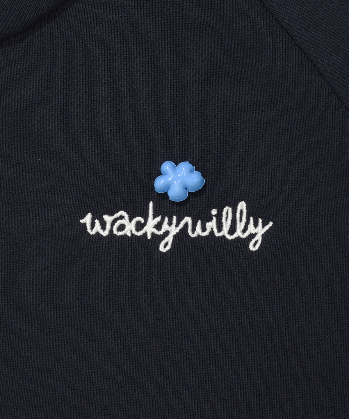 와키윌리(WACKY WILLY) 우먼스 라운드 카라 하프집업 네이비
