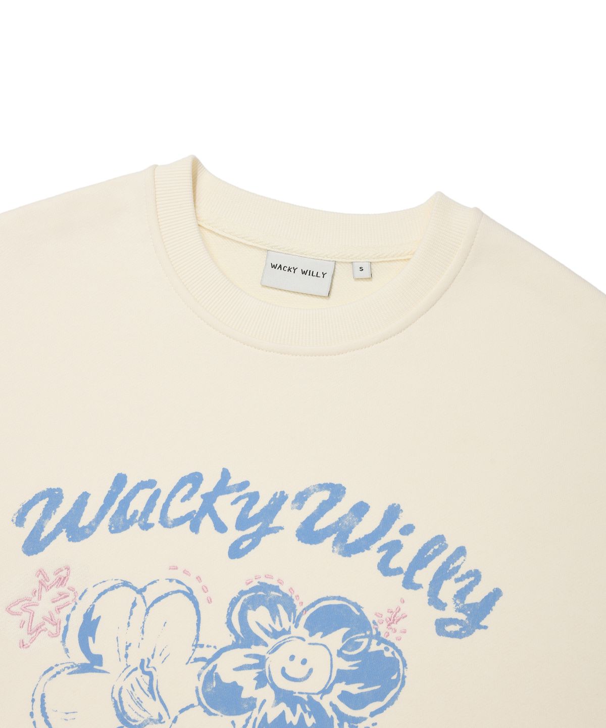 와키윌리(WACKY WILLY) 우먼스 빅릴리 그래픽 맨투맨 크림