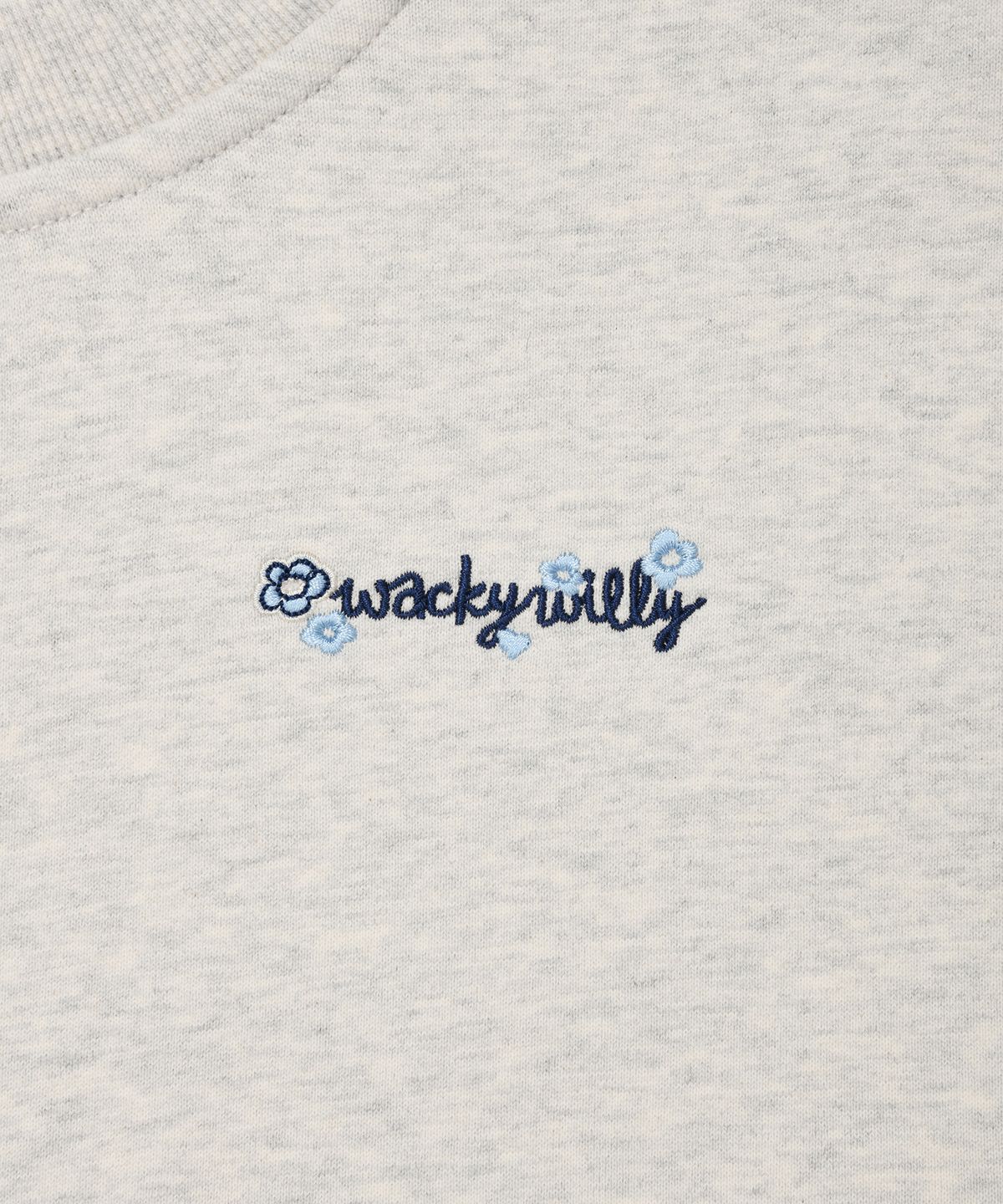 와키윌리(WACKY WILLY) 우먼스 릴리 자수 맨투맨 오트밀