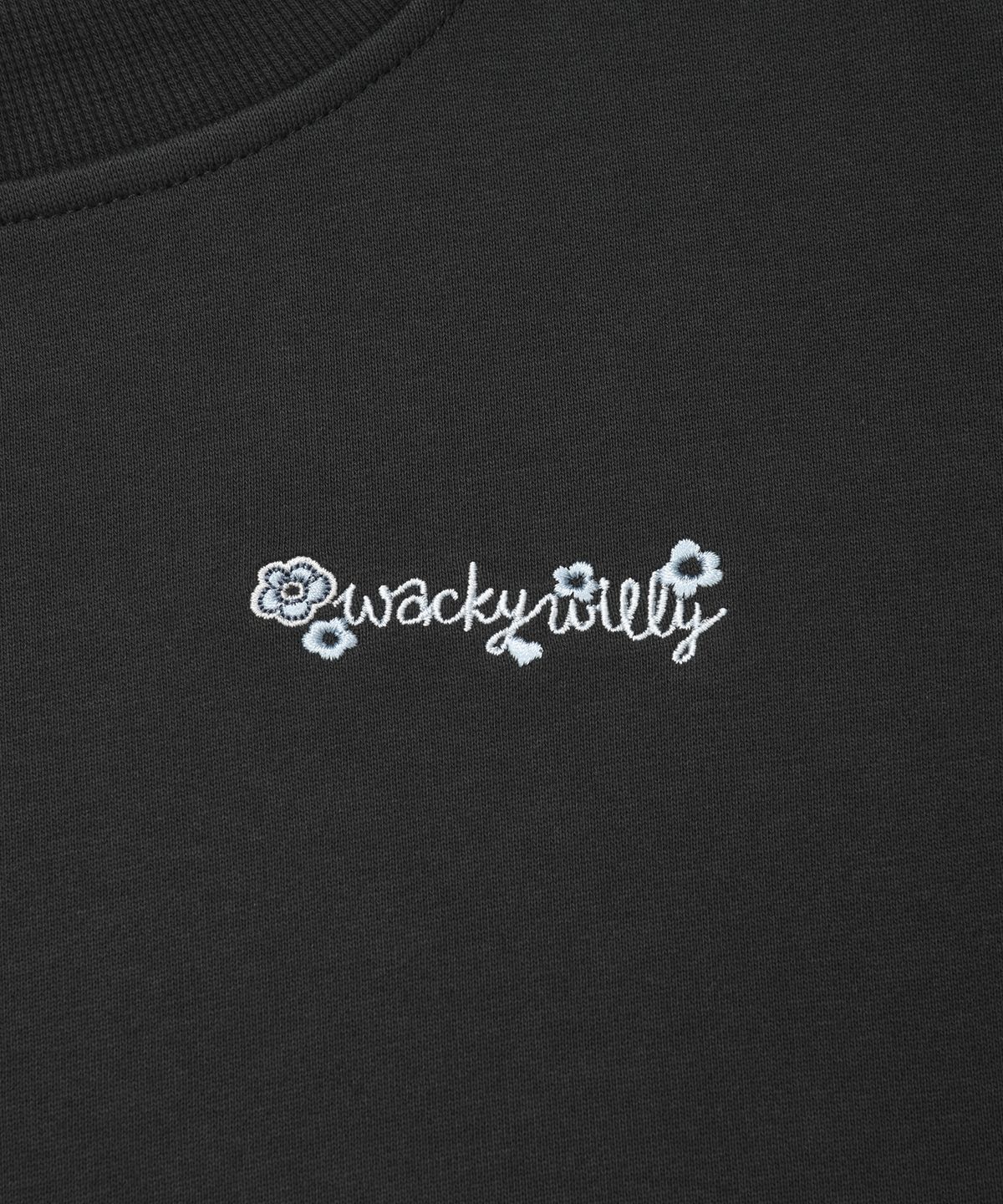 와키윌리(WACKY WILLY) 우먼스 릴리 자수 맨투맨 차콜