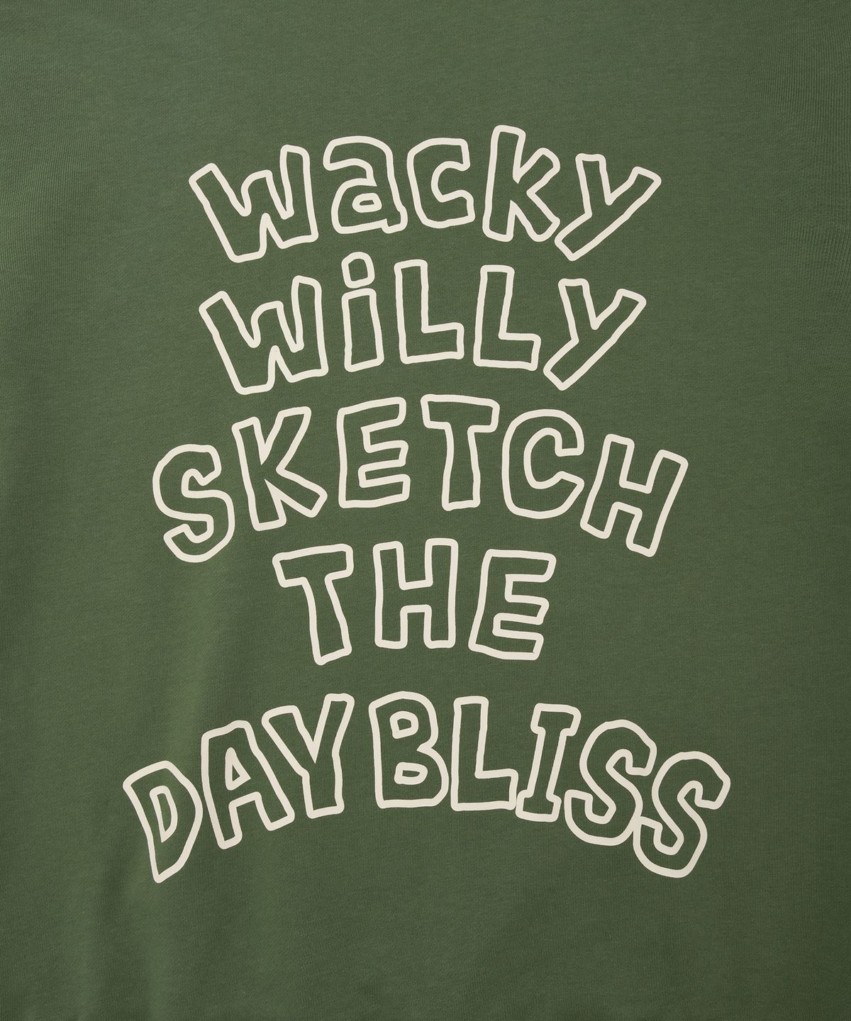 와키윌리(WACKY WILLY) 백 프린팅 아치 레터링 후드 그린