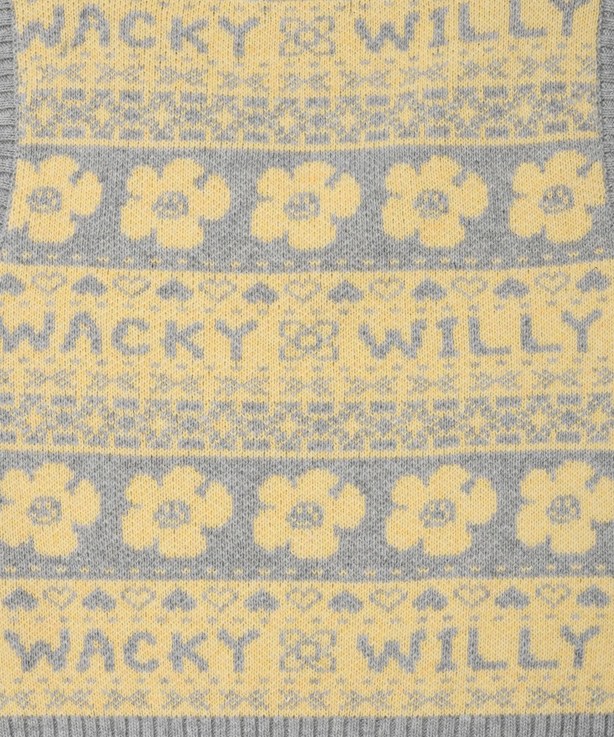 와키윌리(WACKY WILLY) 우먼스 노르딕 니트 베스트 그레이