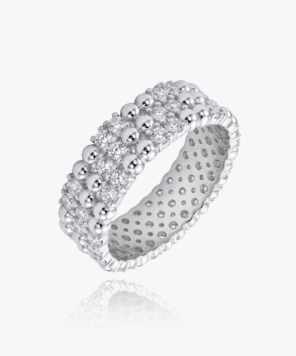 엘렌쥬얼리(HELENE JEWELRY) 실버 Silver 925 트리플 크로스 큐빅 레이어드 미스 링 은 반지